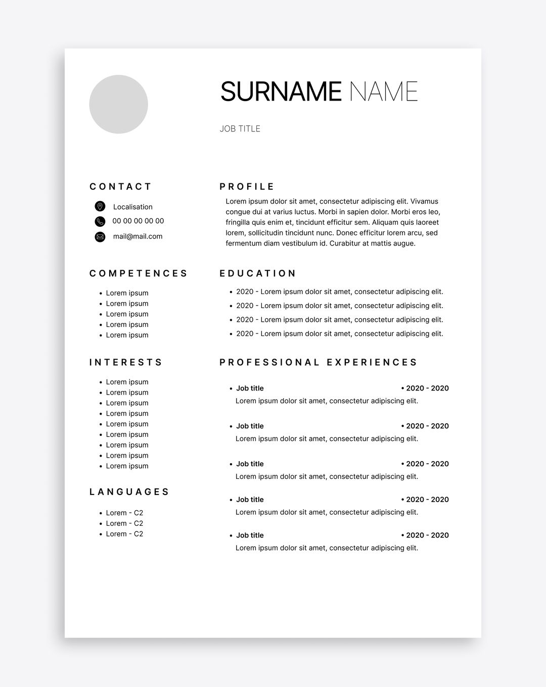 Minimalist CV Resume